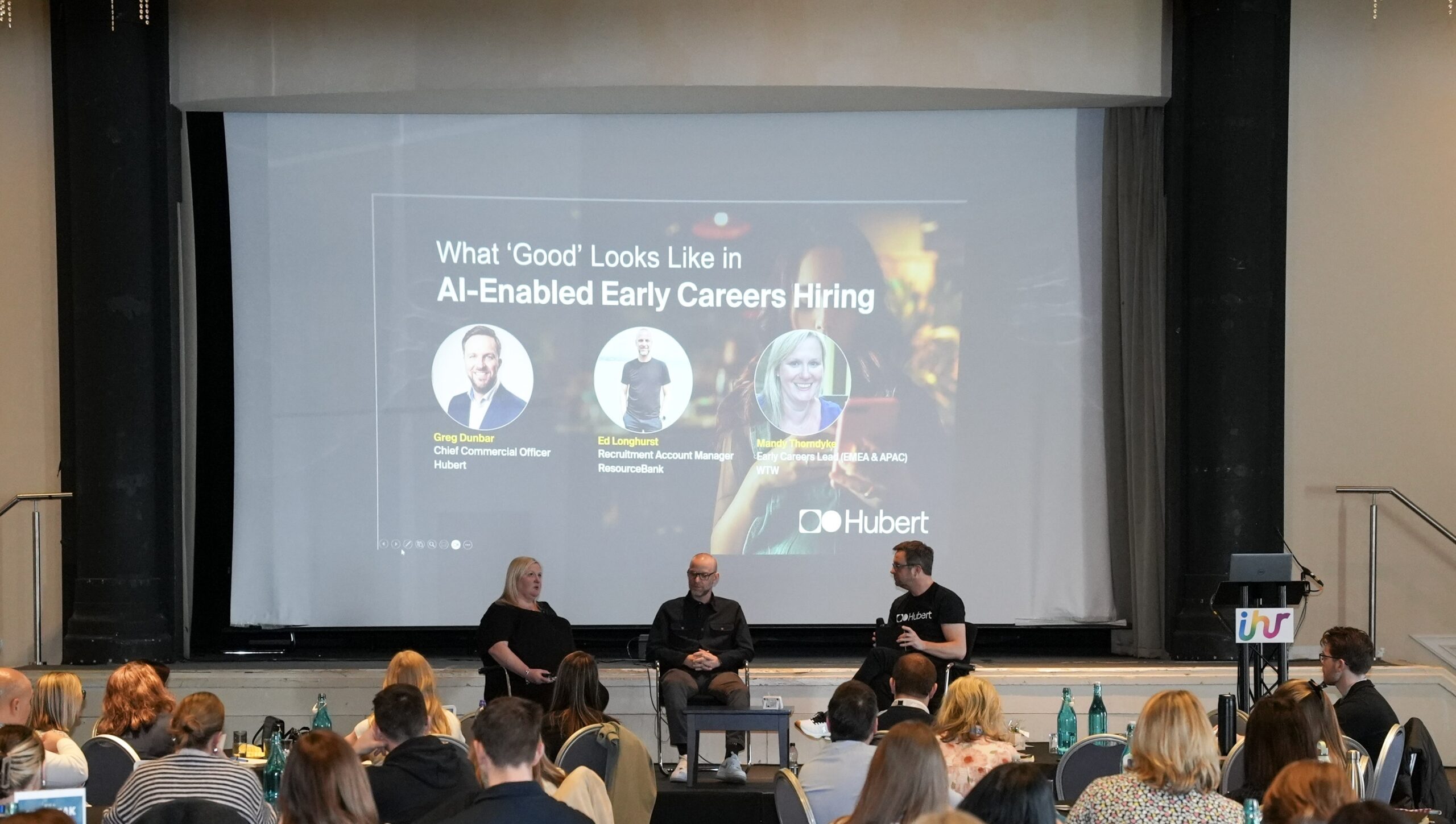 Ed Longhurst on panel at IHR Early Careers recruitment event with Hubert